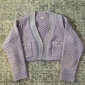 POL NWOT Lilac Textured Cardigan Size Medium